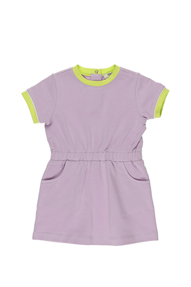Kız Bebek Örme Lila Elbise - 1