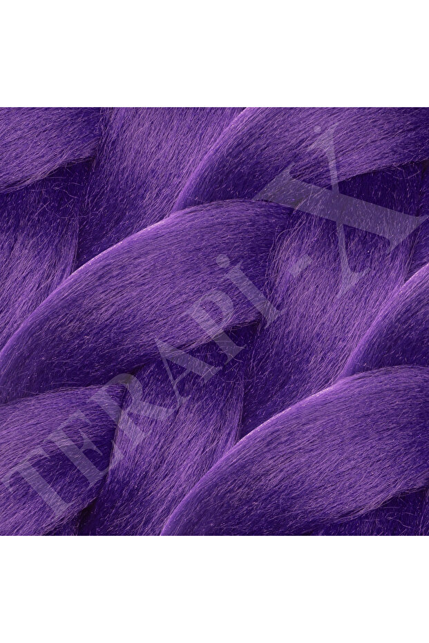 Örgülük Saç Tek Renk Mor 100 gr - 2