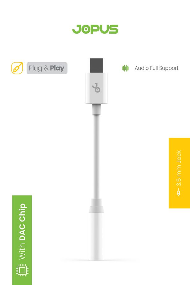 Universal Type-C DAC Çipli 3.5mm AUX Dönüştürücü Jopus JO-TY11 Standart - 1
