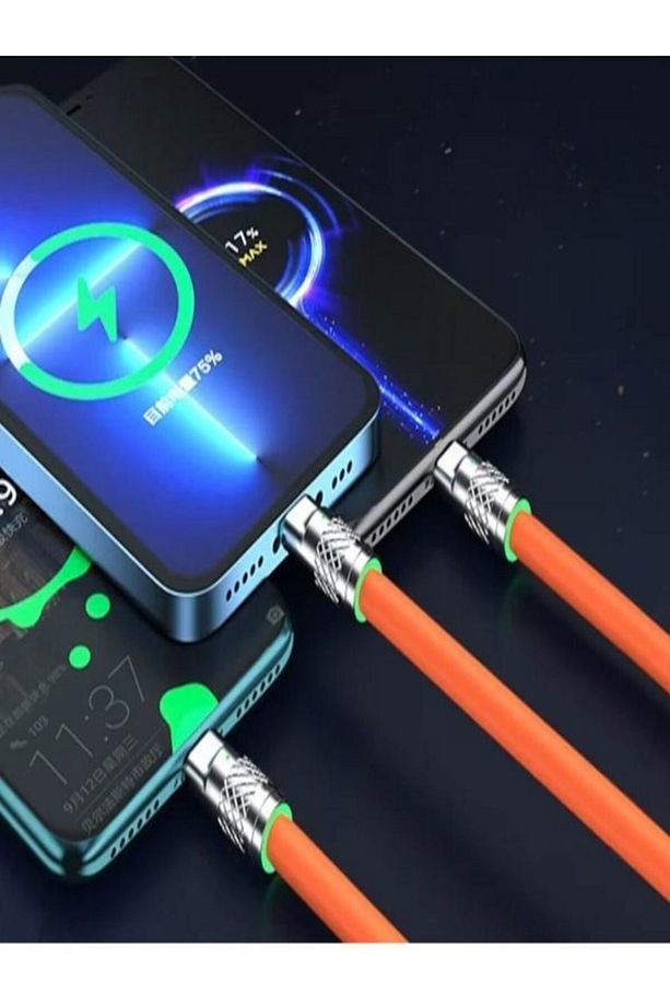 3in1 Süper Hızlı 120w 6a Şarj Kablosu ( Type-c-micro Usb Lightning Uyumlu ) - 4