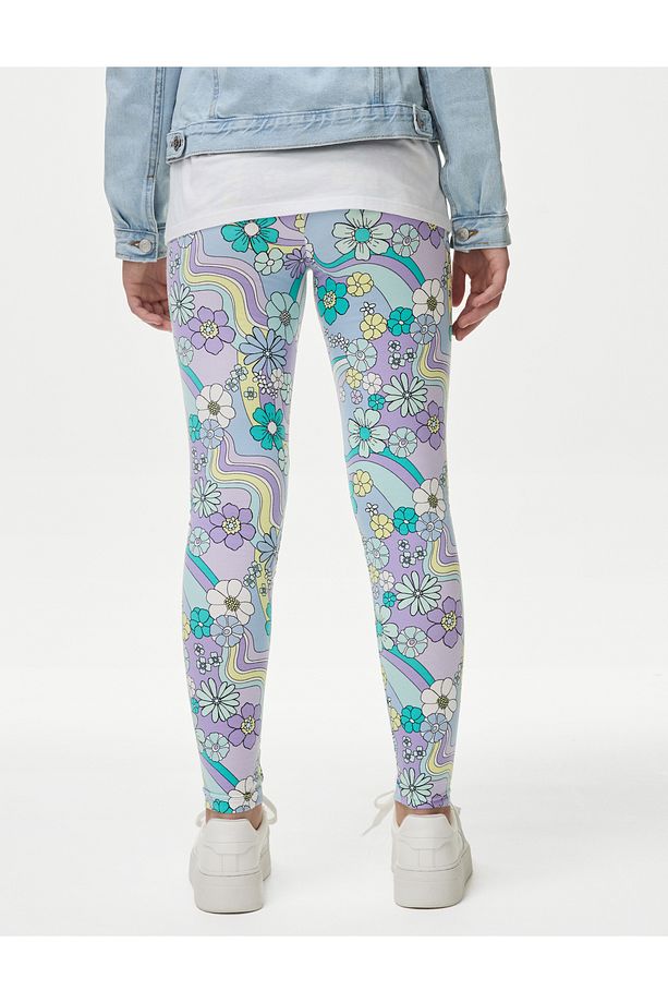 Çiçek Desenli Legging Tayt (6-16 Yaş) - 4