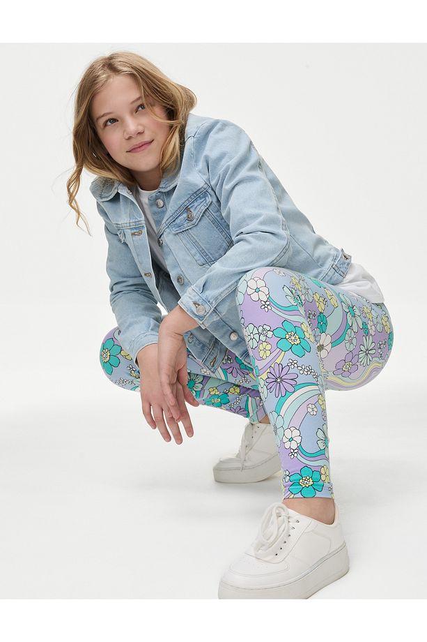 Çiçek Desenli Legging Tayt (6-16 Yaş) - 3