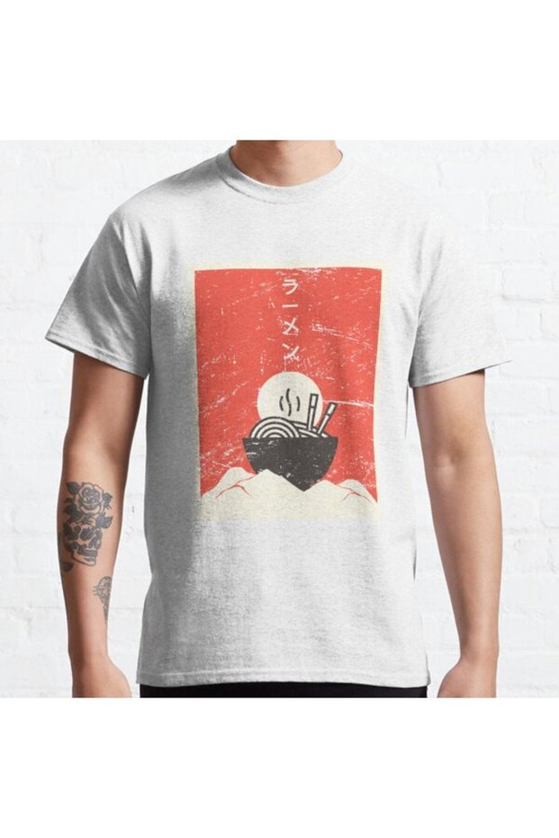 Loose Fit Unisex Vintage Japanese Anime Ramen Design Printed T-shirt