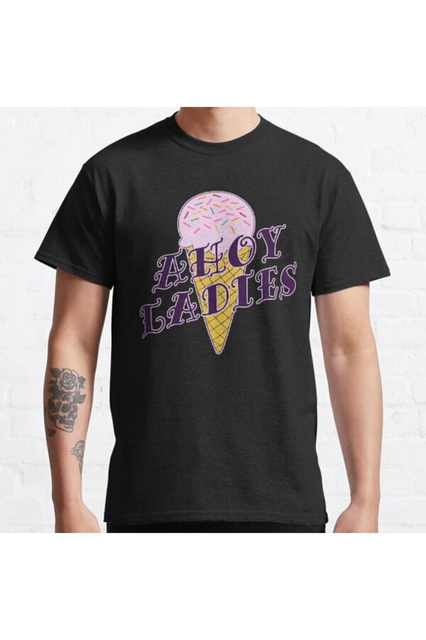 Loose Fit Unisex Ahoy Ladies Ice Cream Cone Stranger Things Steve Harrington Fan Art Printed T-shirt