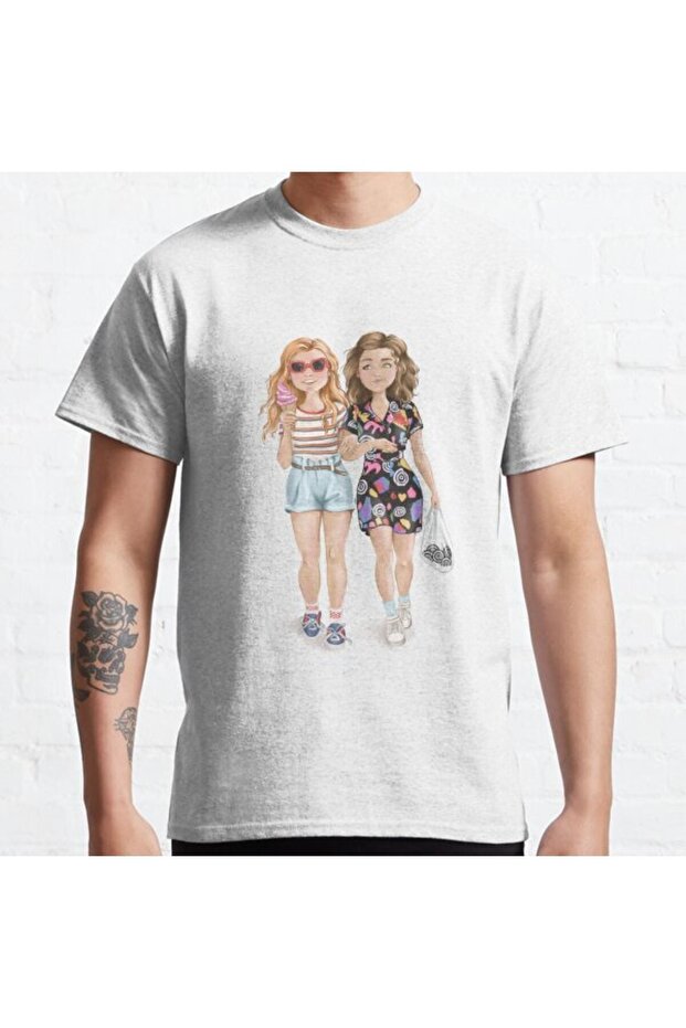 Loose Fit Unisex Cute Eleven And Max Stranger Things Dump His Ass Design Printed T-shirt