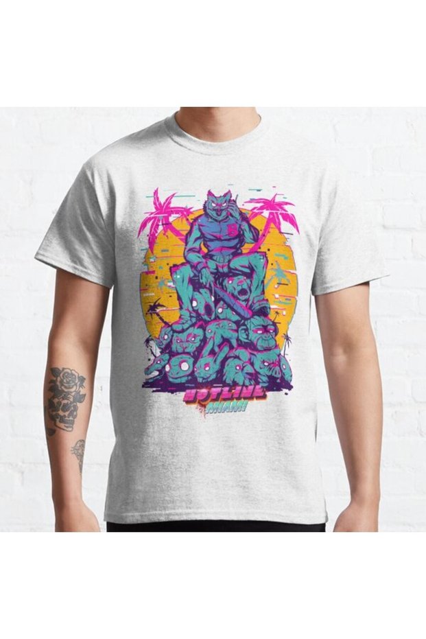 Loose Fit Unisex Hotline Miami Design Printed T-shirt