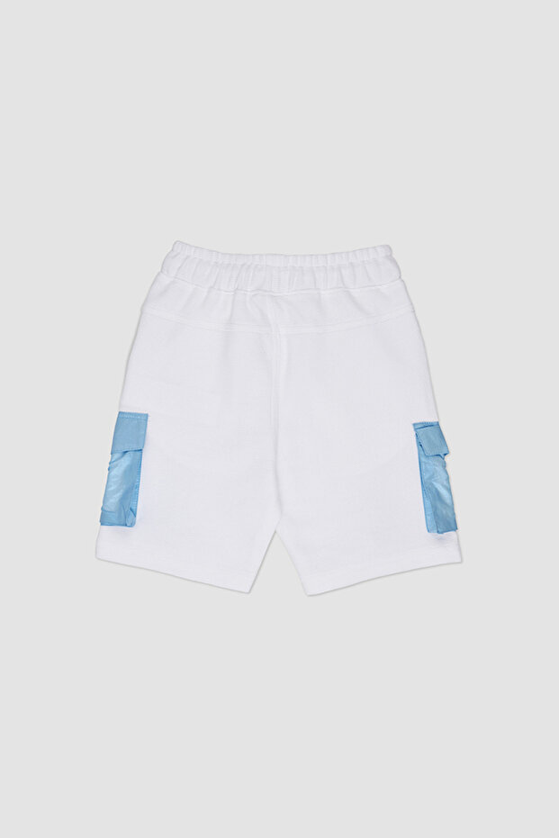 Erkek Çocuk Beyaz Örme Şort - 2