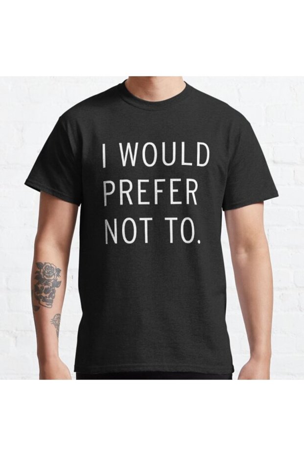 Loose Fit Unisex I Would Prefer Not To Slavoj?i?ek Design Printed T-shirt