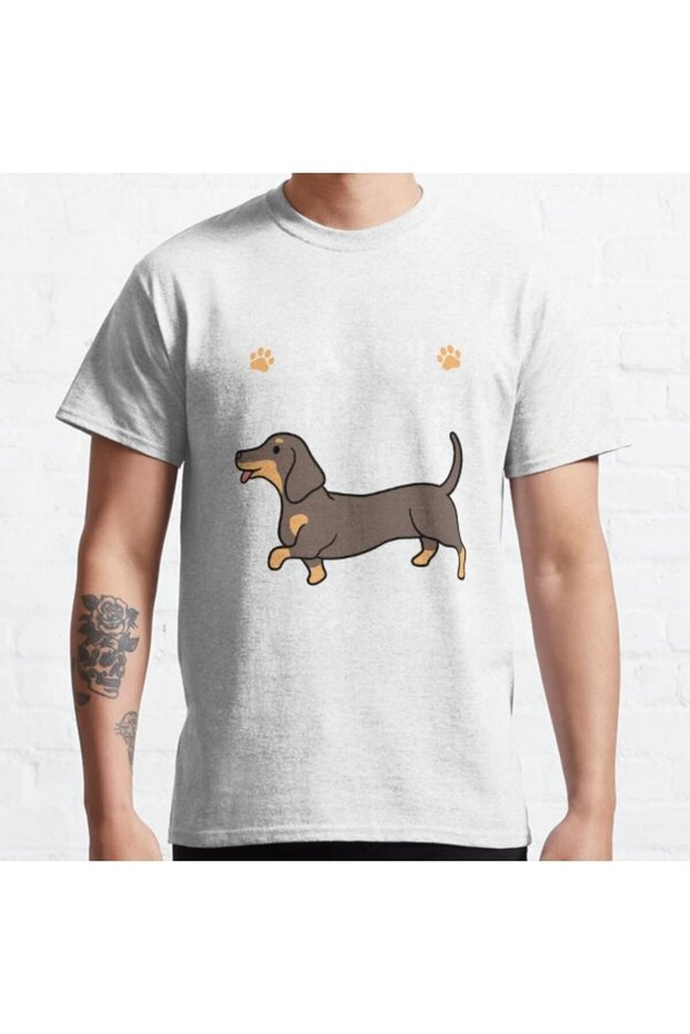 Loose Fit Unisex Dachshund Dog Easily Distracted By Wieners Design Printed T-shirt