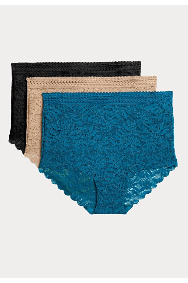 3'lü Flexifit™ Dantel Full Brief Külot Seti - 1