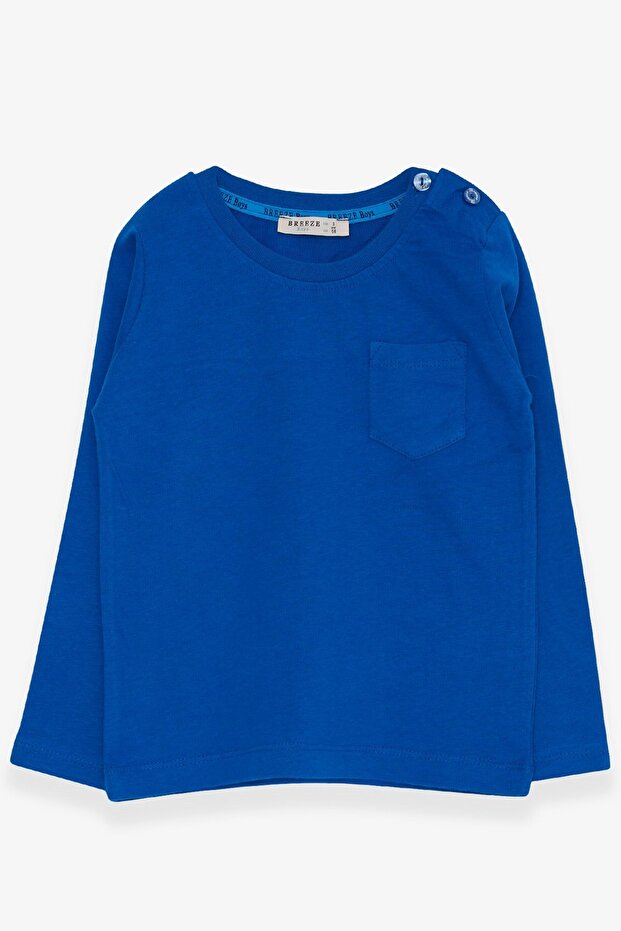 Baby Boy Long Sleeve T-Shirt with Pockets, 9 Months-3 Years, Cobalt Blue