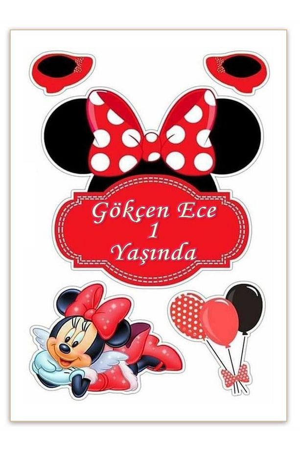 Minnie Yenilebilir Kağıt Gıda Baskısı, Resimli Baskı (İSİM İÇİN AÇIKLAMA) - 1