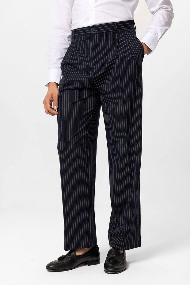 High waist relax fit striped men's pants