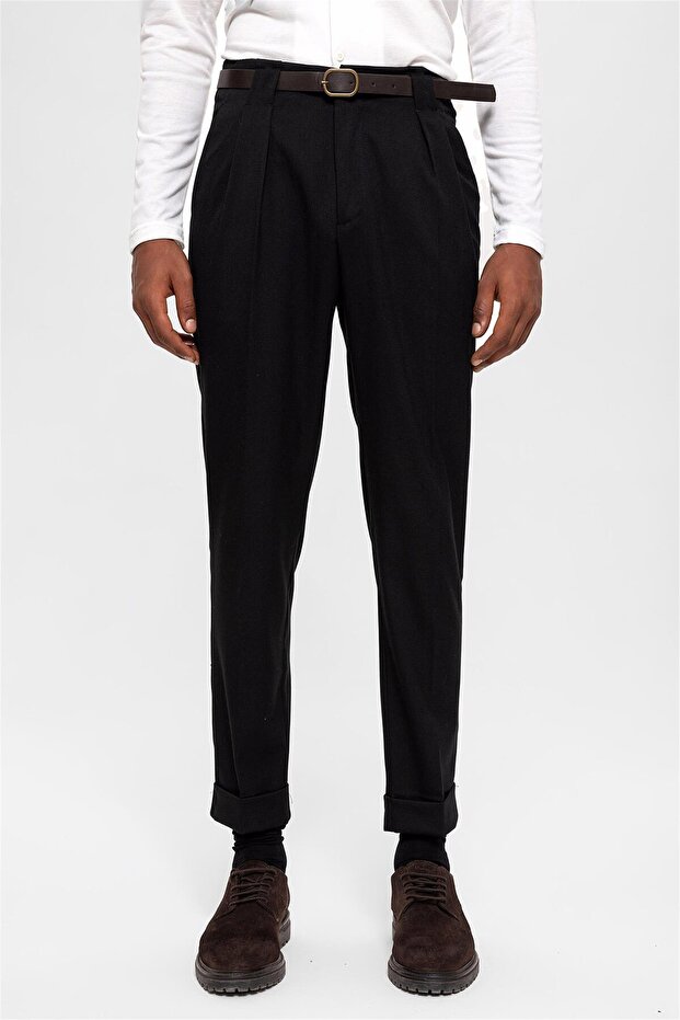 Belted Double Leg Trousers