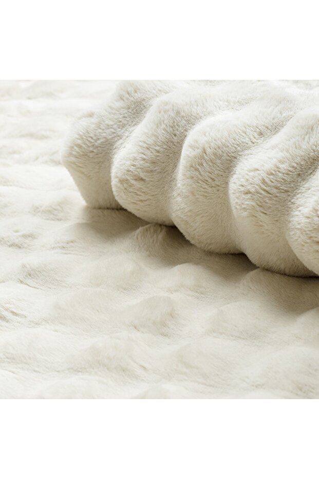 Rex Tavşanı Bubble Post Halı Krem - 5