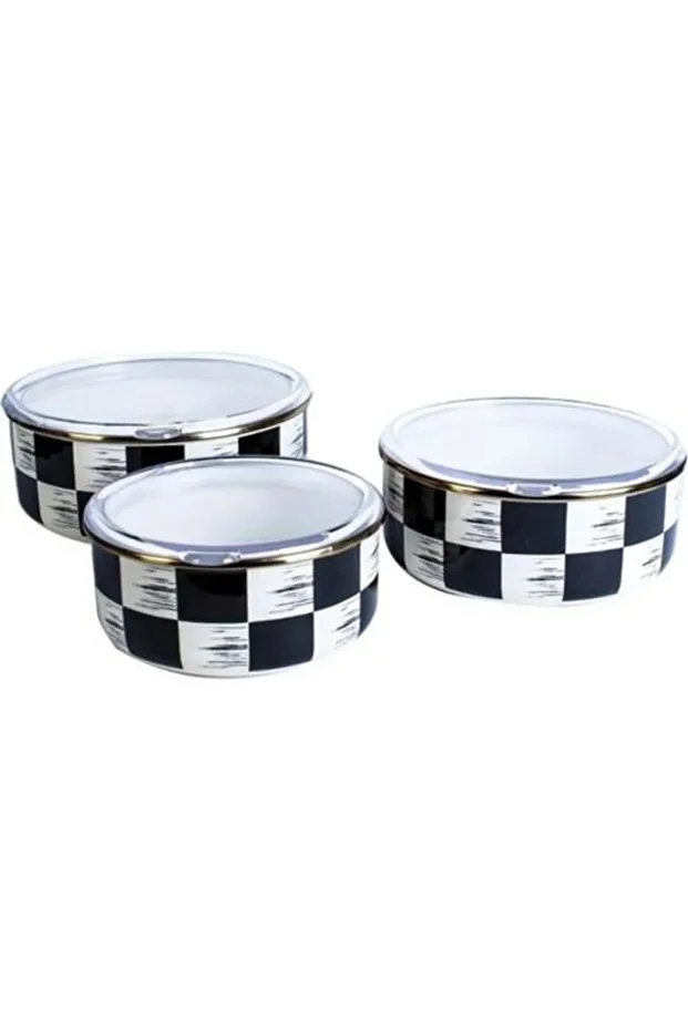 Sembol Enamel Cream Dama Storage Container Emy-155 - 1