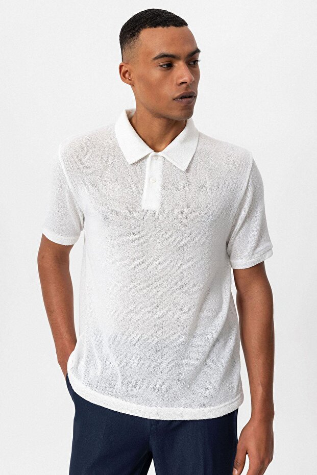 Polo Collar Knitted Men's T-Shirt