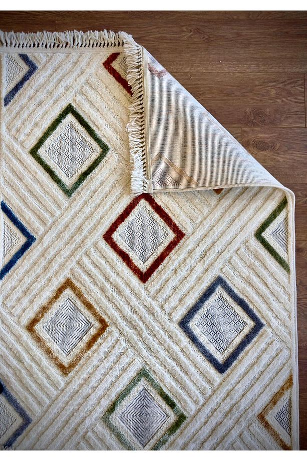 ZRF-3016-MULTİİ Yumuşak Dokulu Halı Kilim Salon Mutfak Koridor Kesme Yolluk Dokuma Makine Halısı - 5