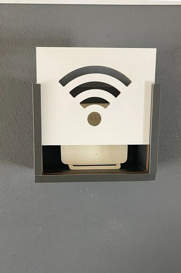 Modem Saklama Kutusu Wifi Kutusu Dekoratif Mdf Uzunluk (22CM) Genişlik (28CM) Derinlik (12CM) - 6