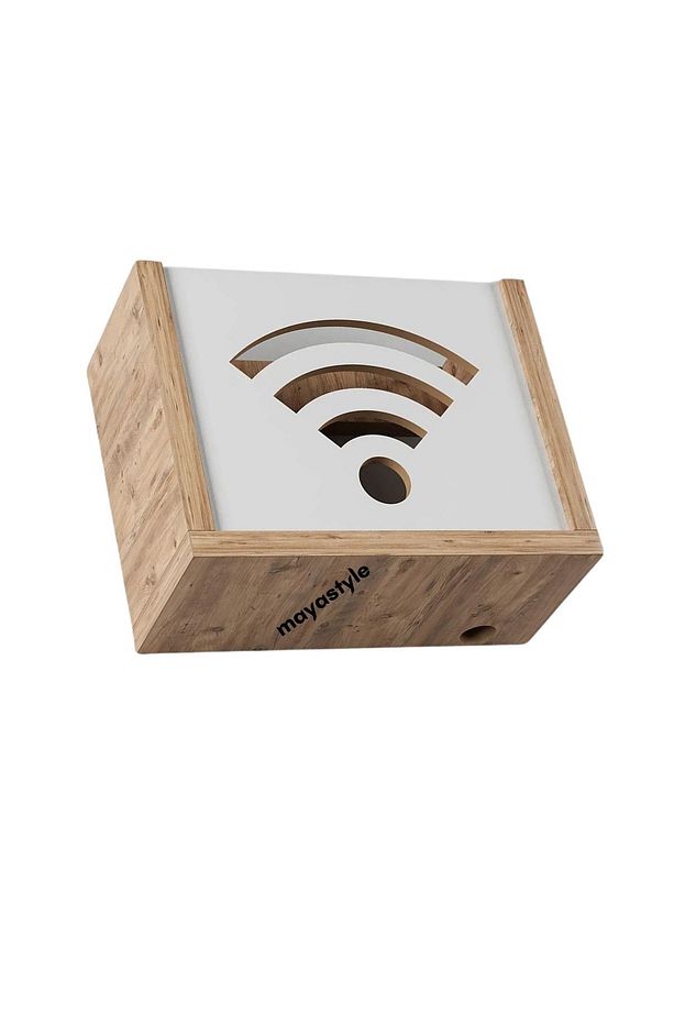 Modem Saklama Kutusu Wifi Kutusu Dekoratif Kutu Mdf Uzunluk (22CM) Genişlik (28CM) Derinlik (12CM) - 1