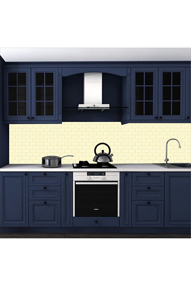 بلاط أبيض منقوش - ورق مطبخ لاصق 60 سم × 100 سم - 3