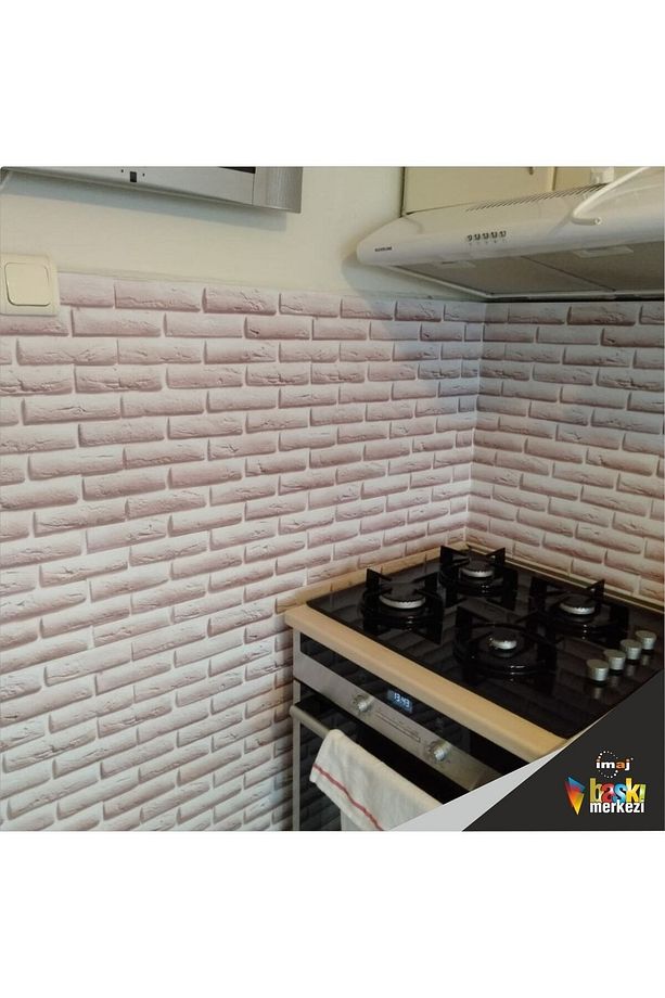Mutfak Tezgah Arası Kendinden Yapışkanlı Folyo Kaplama Tuğla Desen 60cmx100cm - 5