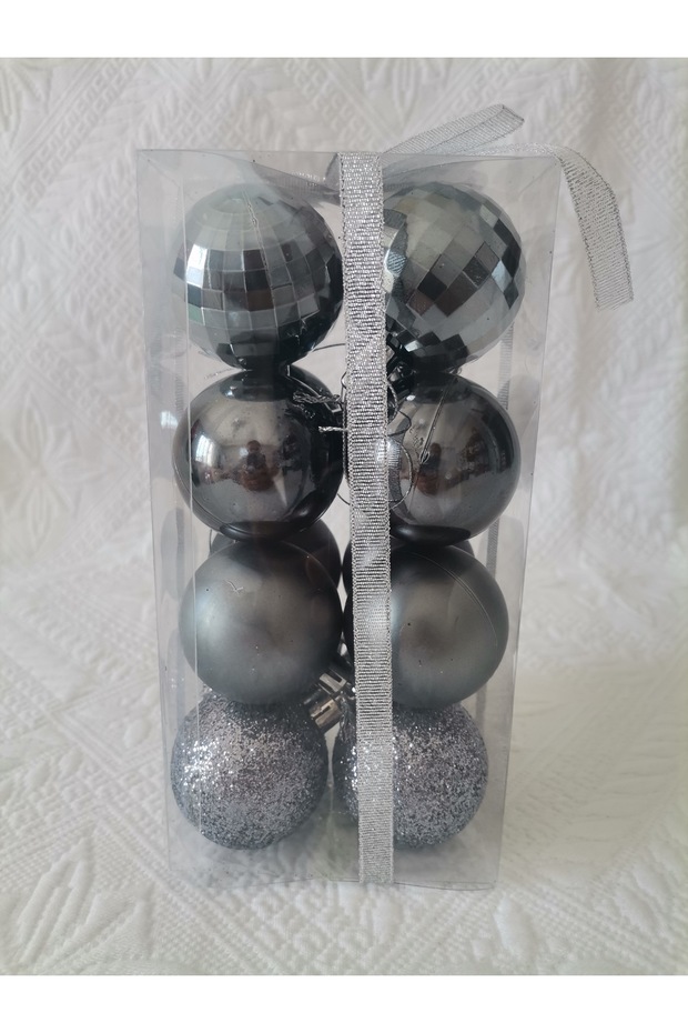 Christmas Tree Decorations Balls 5 cm Diameter 4 Models 4 Pieces of Each Model 16 Pieces in a Total Box - 4