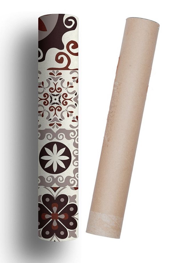Mutfak Tezgah Arası Folyo Kaplama Bordo-krem Kendinden Yapışkanlı 60cmx100cm - 4