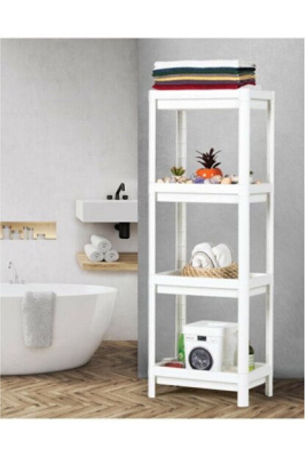 White Rectangular Shelf Unit Plastic (5496) - 1