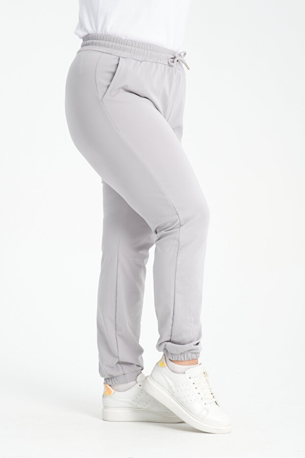 Curve Kışlık Jogger Cepli Dalgıç Kumaş Şardonlu Polar Eşofman Altı - 3