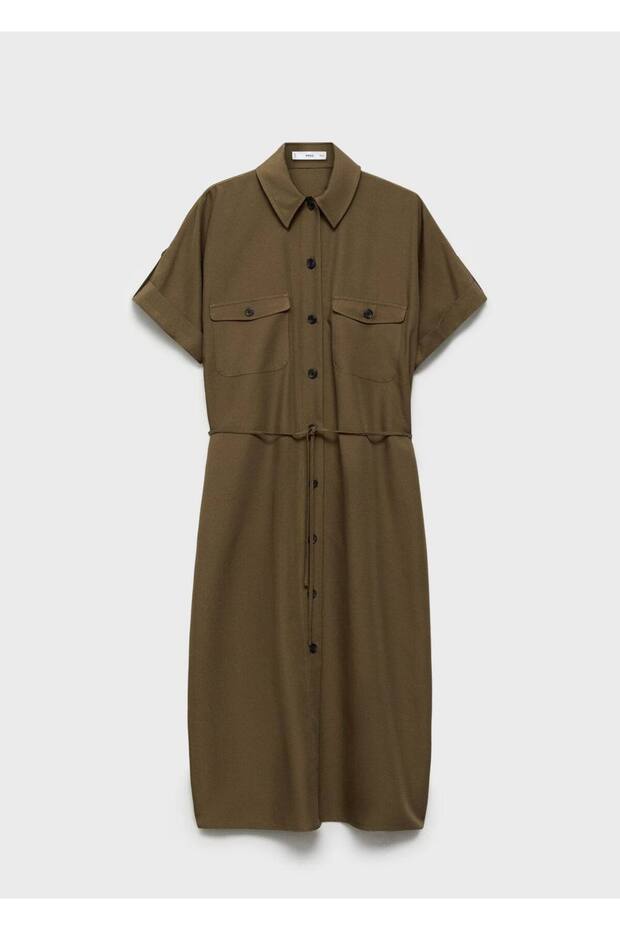 Lyocell-Hemdkleid mit Bindedetail - 3