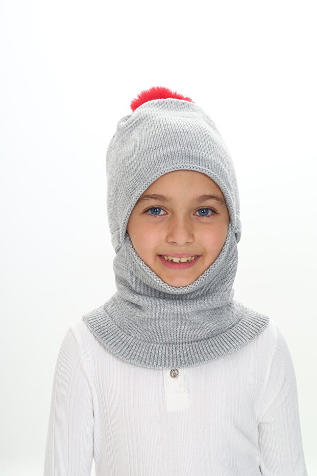 Girl's Beret Neck Collar Balaclava Mask 4-10 Years Old