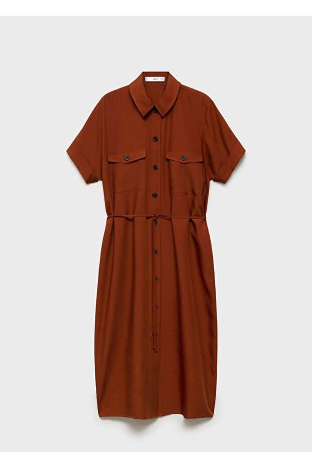 Lyocell-Hemdkleid mit Bindedetail - 3