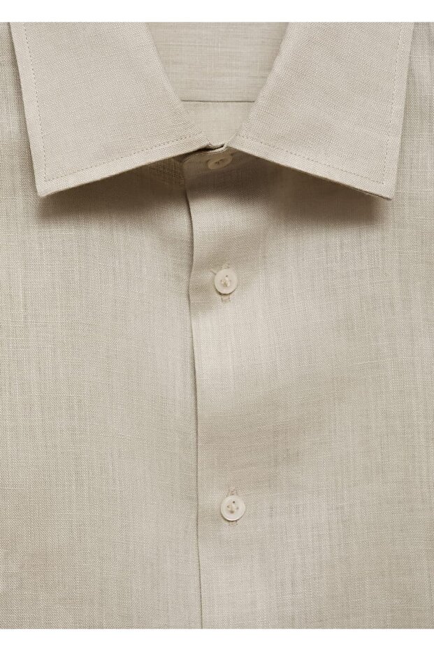 %100 keten regular kesim gömlek - 6