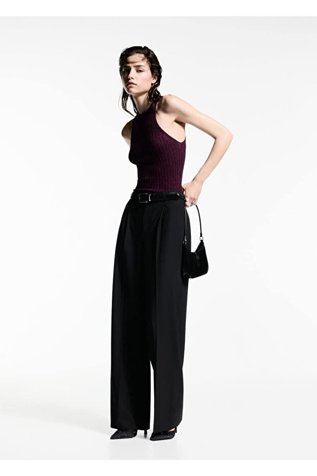 Halter yaka lureks triko bluz - 2