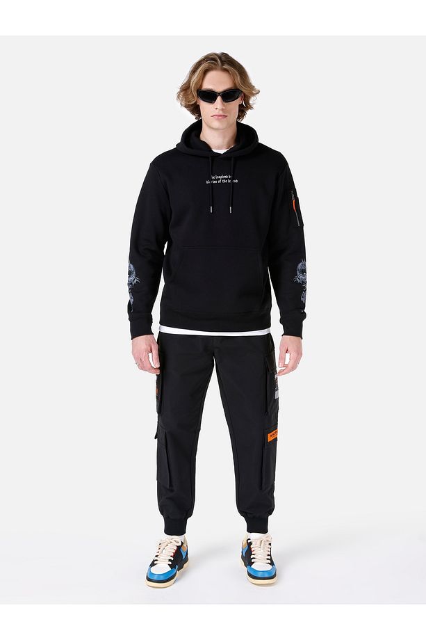 Regular Fit Erkek Siyah Sweatshirt - 3