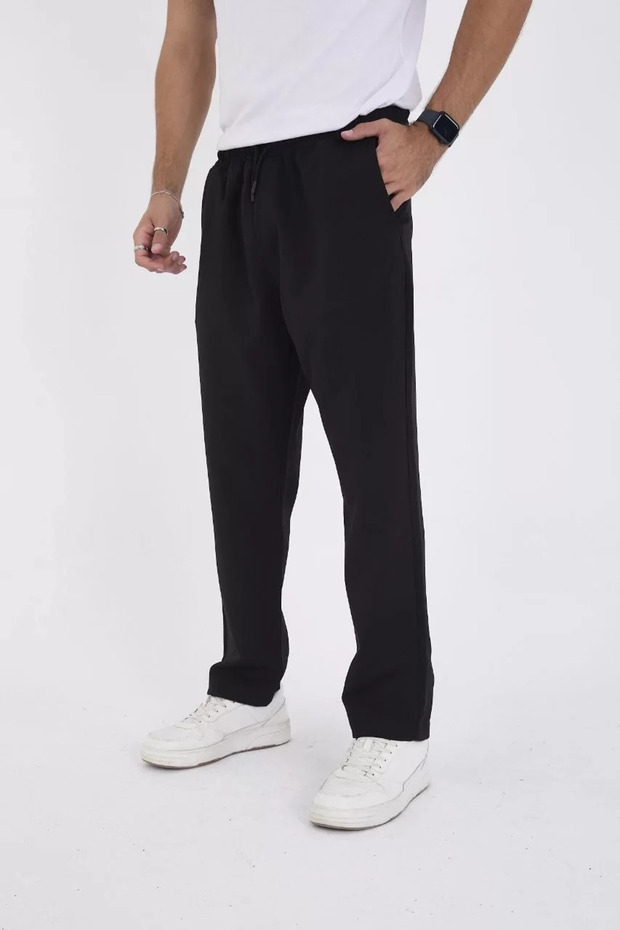 Winter Dumbbell Fabric Basic Sweatpants - Black - 3