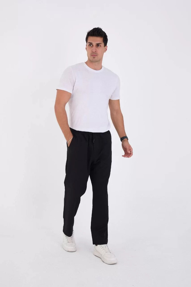 Winter Dumbbell Fabric Basic Sweatpants - Black - 1