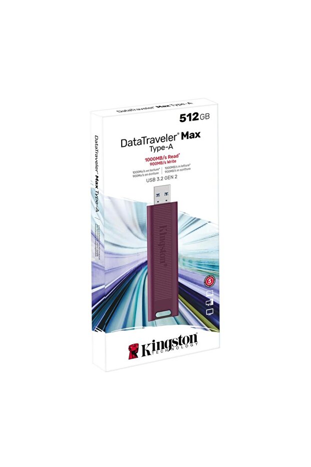 Kington DTMAXA-512GB 512GB DataTraveler Max Type-A 1000R-900W USB 3.2 Gen 2 Flash Bellek - 2