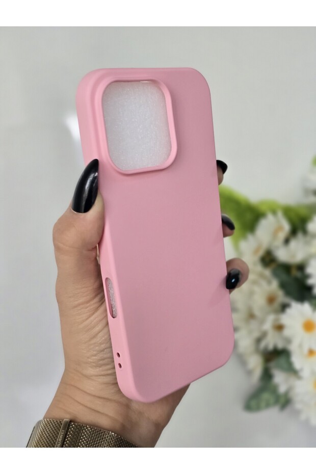 حافظة هاتف مخملية داخلية متوافقة مع هاتف Iphone 16 PRO باللون الوردي - 3