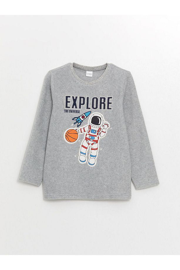 Lcwk Bisiklet Yaka Baskılı Uzun Kollu Polar Erkek Çocuk Pijama Takımı - 2