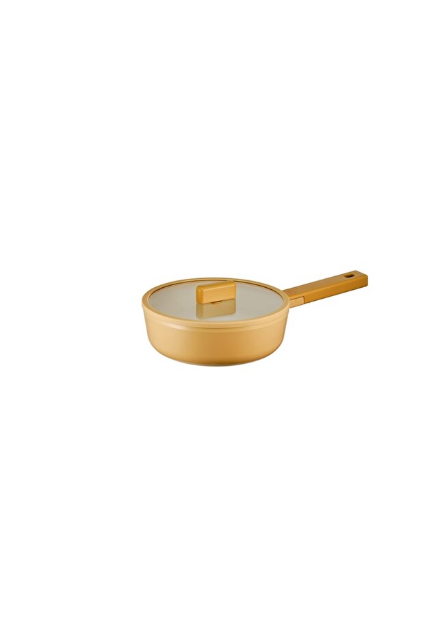 ,hej,mini Wokpan 18cm, With Glass Lid,modern Integrated Hand,yellow