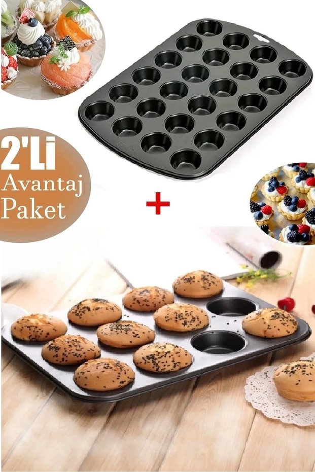24-Piece and 12-Piece Muffin Cupcake Capsule Muffin Mold High Quality Fireproof Non-Stick Pie Tray