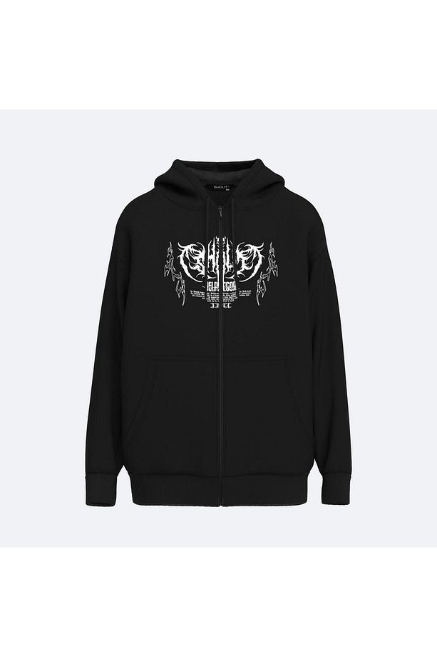 Oversize Shout Belphegor Unisex Zip Up Hoodie - 2