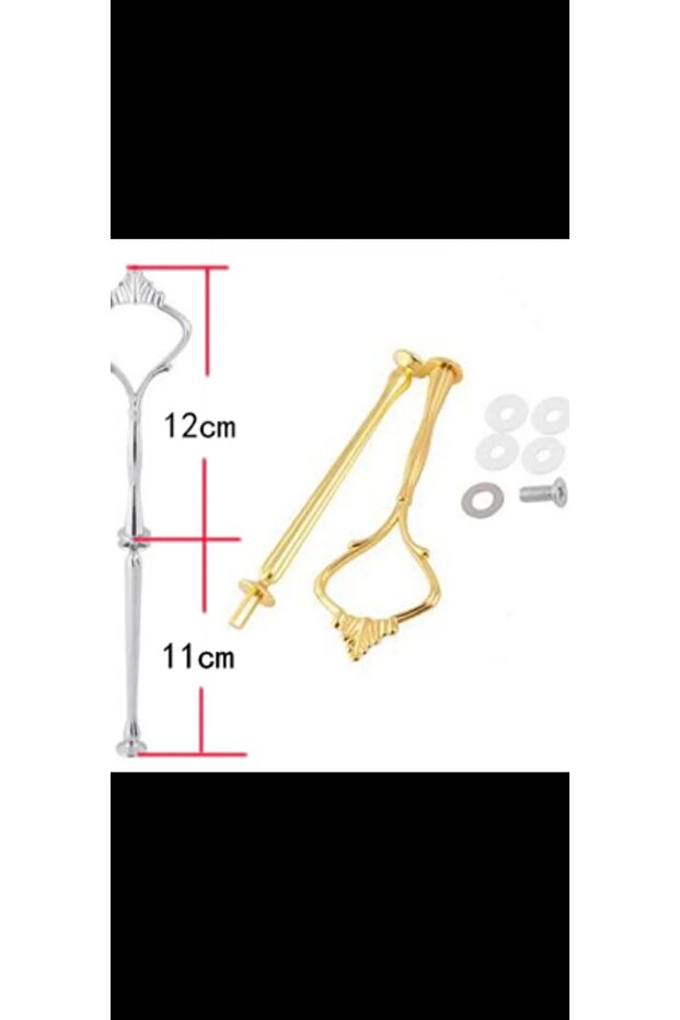 3 katlı Taçlı Kek Tabağı Standı - 3