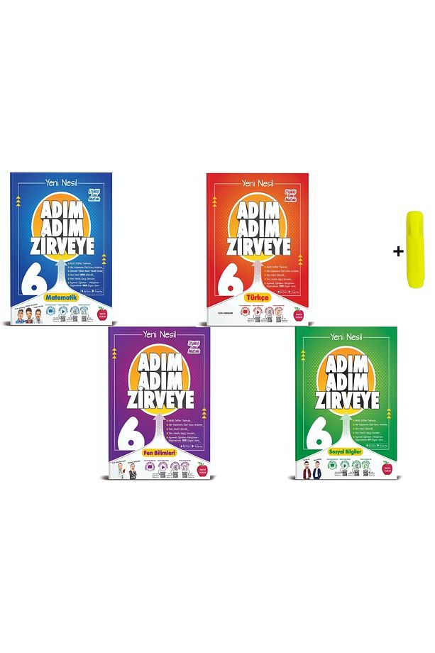 Newton 6. Sınıf Matematik Fen Türkçe Sosyal Adım Adım Zirveye Soru Bankası 4 Kitap Set - 1