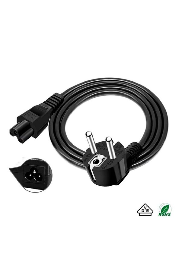 1.5 Metre Notebook Laptop Şarj Adaptörü 3lü Yonca 3 Pinli Dizüstü Bigisayar Power Güç Kablosu C5 - 3