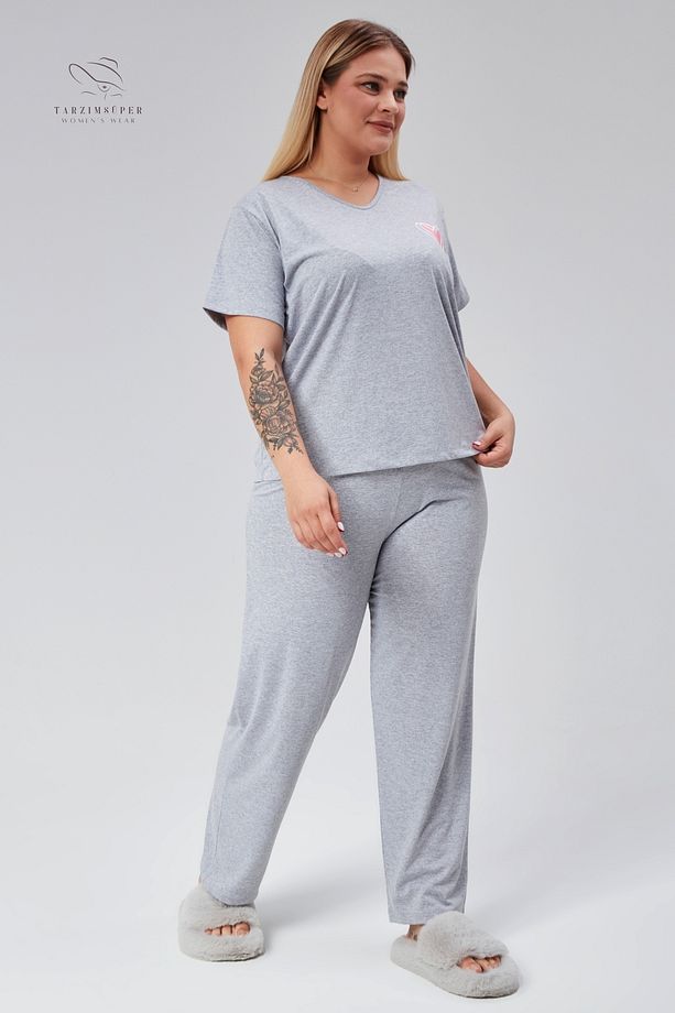 Kışlık Lüks Pijama Takımı Beli Lastikli Konfor Modeli Viskon Pamuklu Kadın Pijama Takım - 8