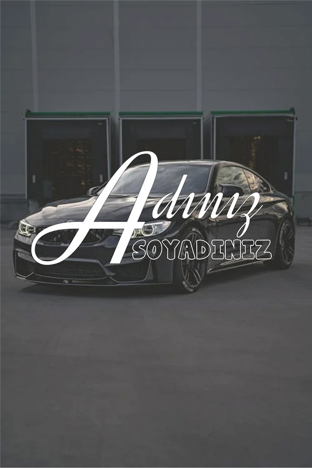 White Custom Name Surname Sticker 40*15 Foil Name Surname and Custom Glass Lettering Models Special Design