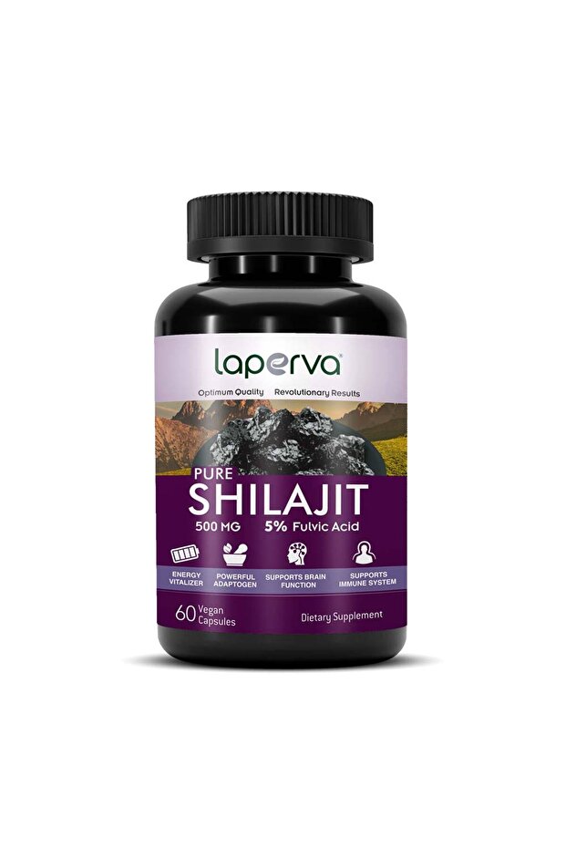 Pure Shilajit, 60 Veggie Capsules, 500 Mg, Energy Vitalizer, Powerful Adaptogen.